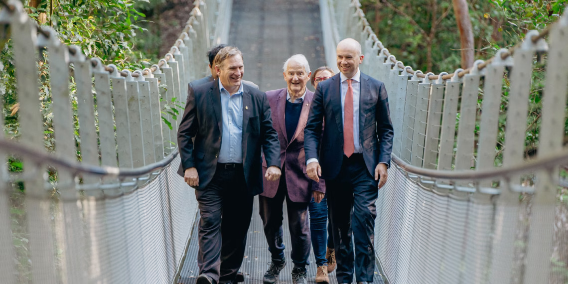 A New Swing Bridge in Pyes Creek Bushland, Cherrybrook Officially Opens