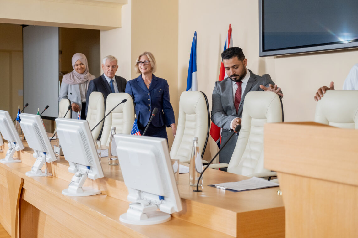 Councillors entering the Chamber
