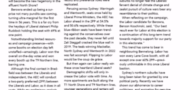 The article is about the labor's future heartland.