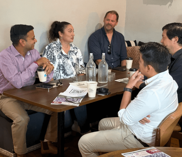 Attendees Enjoying a conversation at the last meeting of The Junction