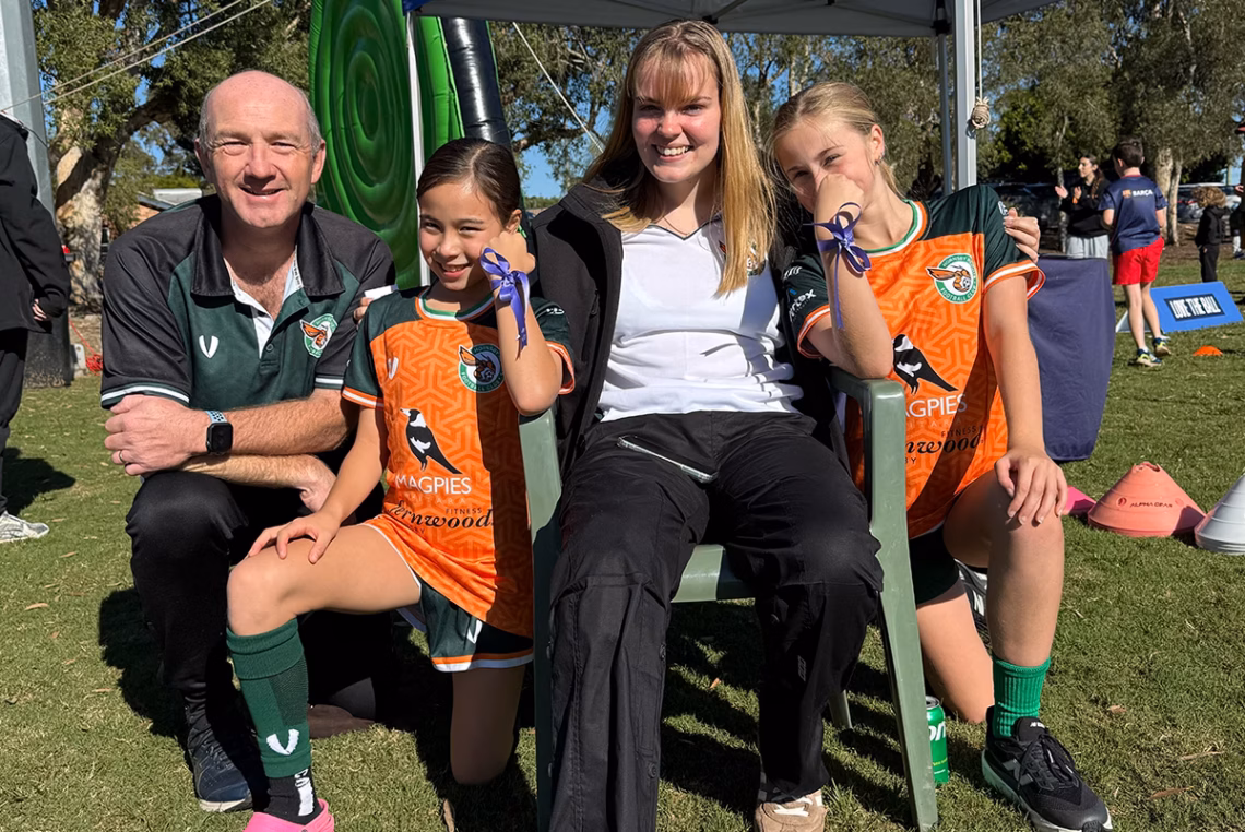Members of Hornsby Heights Football Club. Sean Collins and Emma HockleyImage: Tina Brown