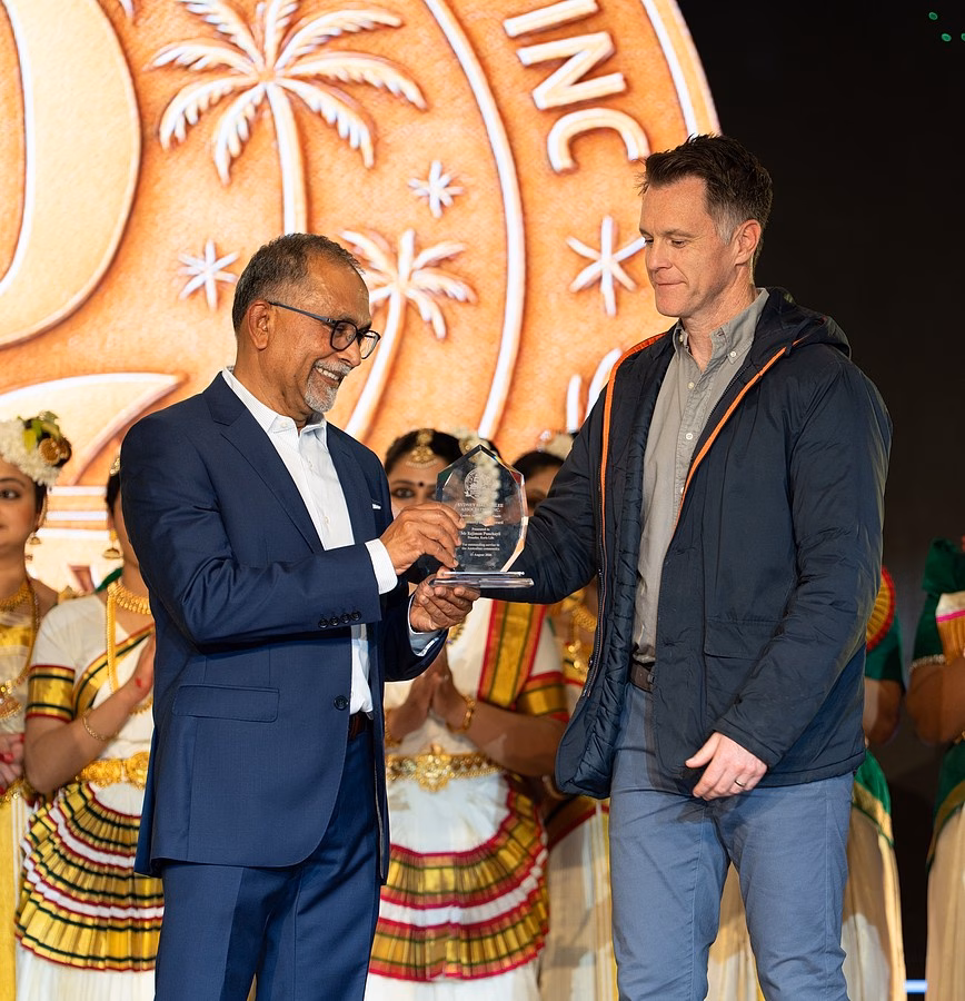 Recognition for Community Impact, Reji Punchayil receives the Community Impact Award from NSW Premier, Mr Chris Minns